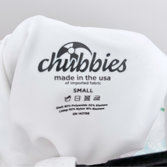 Chubbies White Multi Watercolor Pineapple Print One Piece Swimsuit Small - Picture 8 of 8